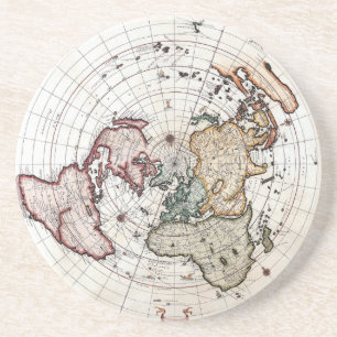 Dessous De Verre En Grès 18' carte polaire de siècle de Th
