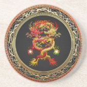 Dessous De Verre En Grès [200] Dragons rouges et jaune (Devant)