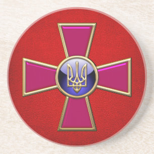 Dessous De Verre En Grès [200] Emblème des forces armées ukrainiennes