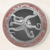 Dessous De Verre En Grès [200] Sacred Silver Octopus dans Posture défensive (Devant)