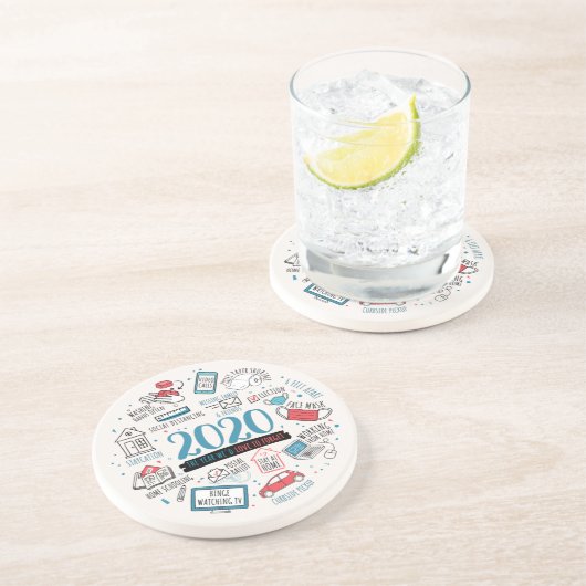 Dessous De Verre En Grès 2020 Activités de quarantaine commémoratives (Côté)