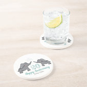 Dessous De Verre En Grès 20e anniversaire du mariage chinois éléphant (Côté)