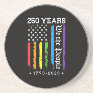 Dessous De Verre En Grès 250 Ans de Drapeau de Fierté LGBT Américain 250e A