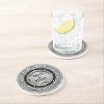 Dessous De Verre En Grès 25e anniversaire du mariage diamants blancs et or<br><div class="desc">Elégante conception du 25e anniversaire de mariage avec l'image d'un arrière - plan diamant brillant blanc et argent.</div>
