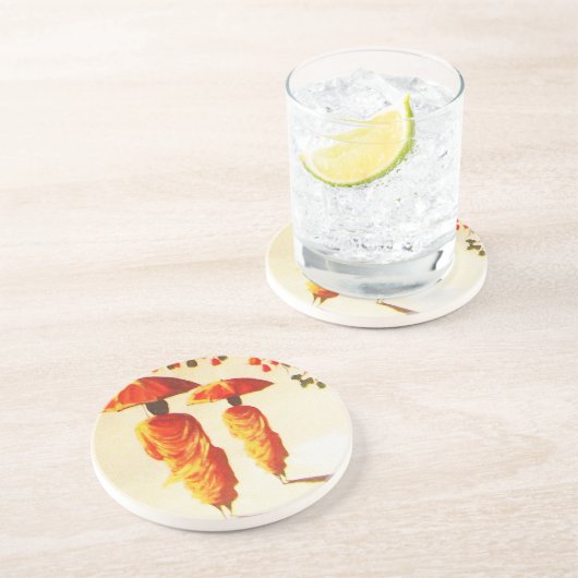 Dessous De Verre En Grès 2 moines bouddhistes laotiens (Côté)