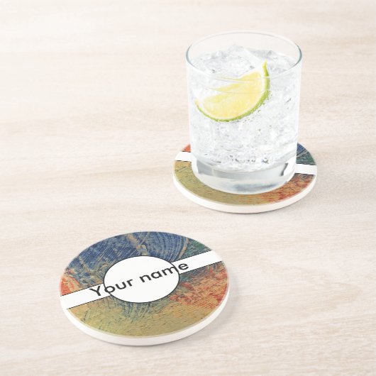 Dessous De Verre En Grès 3 couleurs de peinture (Côté)