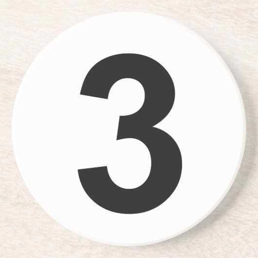 Dessous De Verre En Grès 3 - numéro trois (Devant)