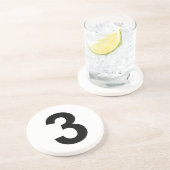 Dessous De Verre En Grès 3 - numéro trois (Côté)