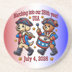 Dessous De Verre En Grès 4 juillet USA 250e anniversaire Semiquincentenaire
