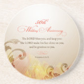 Dessous De Verre En Grès 50e anniversaire du Mariage, Seigneur bénisse et g (Devant)