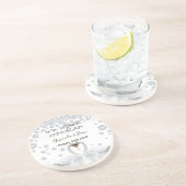 Dessous De Verre En Grès 60e anniversaire du mariage diamant cygnes blancs (Côté)