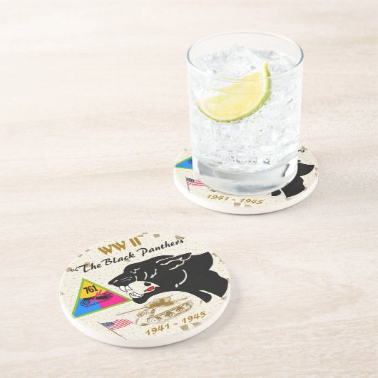 Dessous De Verre En Grès 761st Bataillon de réservoir (Côté)