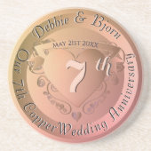 Dessous De Verre En Grès 7e anniversaire du Mariage de cuivre (Devant)