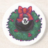 Dessous De Verre En Grès 8 Balle Noël en vert (Devant)