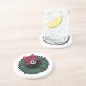 Dessous De Verre En Grès 8 Balle Noël en vert (Côté)