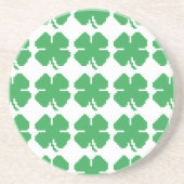 Dessous De Verre En Grès 8 bits Pixel Lucky Four Leaf Clocher (Devant)