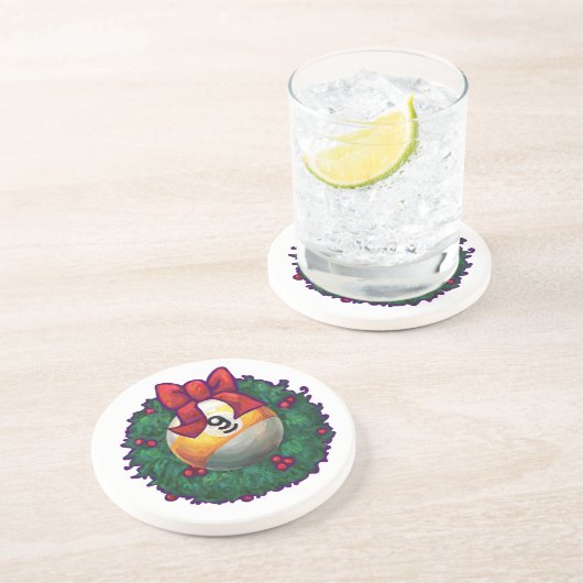 Dessous De Verre En Grès 9 billes de Noël vert (Côté)