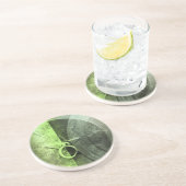 Dessous de verre en grès à anneau grunge abstrait  (Côté)