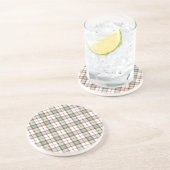 Dessous de verre en grès à carreaux sarcelle (Côté)