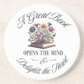 Dessous De Verre En Grès A Great Book Delights Floral Coaster (Devant)