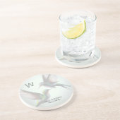 Dessous de verre en grès à motif de colibri Monogr (Côté)