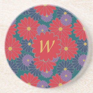 Dessous de verre en grès à motif floral éclaboussa