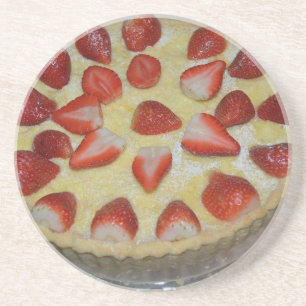 Dessous De Verre En Grès A strawberry cake