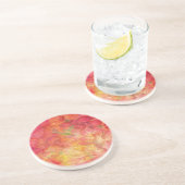 Dessous de verre en grès à thème floral (Côté)