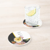 Dessous De Verre En Grès Abeille sur roses rose jaune Fleurs (Côté)