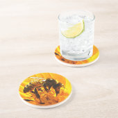 Dessous De Verre En Grès Abeille sur une fleur (Côté)