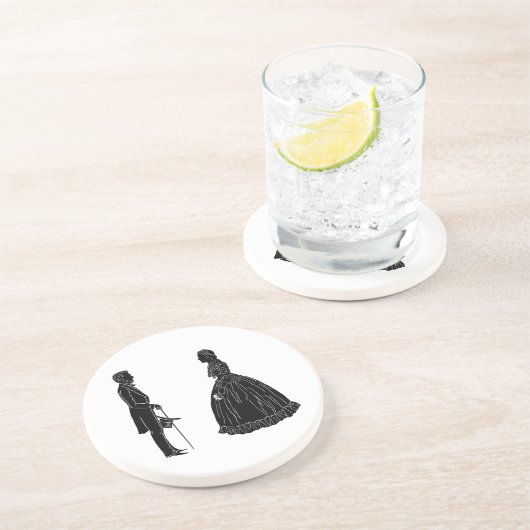 Dessous De Verre En Grès abraham lincoln mary todd lincoln silhouette (Côté)