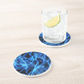 Dessous De Verre En Grès Abrégé sur bleu (Côté)