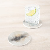 Dessous De Verre En Grès Abstract Lightning in Neutrals Print (Côté)