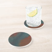 Dessous De Verre En Grès Abstrait 1 : rouges et bleus (Côté)
