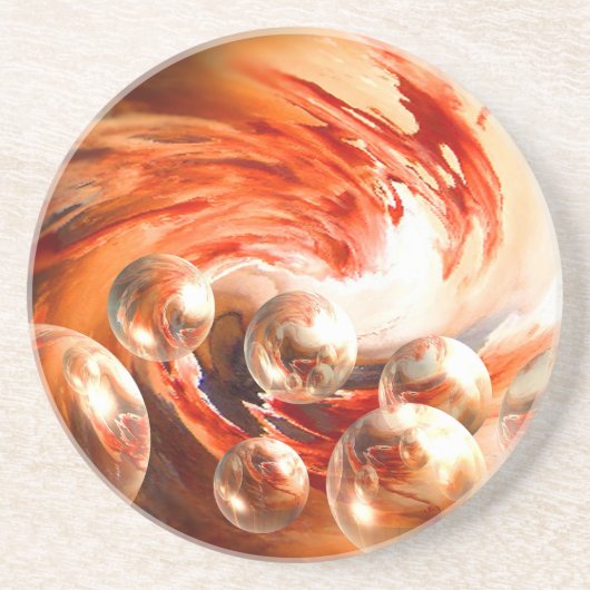 Dessous De Verre En Grès Abstrait contemporain (Devant)