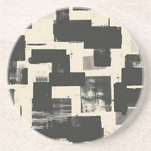 Dessous De Verre En Grès Abstrait d'attaque Studio (Devant)