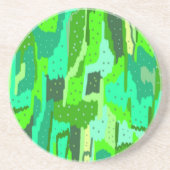 Dessous De Verre En Grès Abstrait de feuillage vert (Devant)