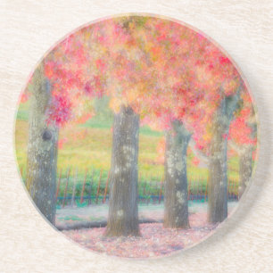 Dessous De Verre En Grès Abstrait des arbres de la vallée de Napa