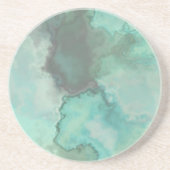 Dessous De Verre En Grès Abstrait en Marbre Turquoise (Devant)