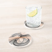 Dessous De Verre En Grès Abstrait Gris Sienne Anthracite Art Fractal Modern (Côté)