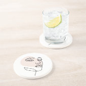 Dessous De Verre En Grès Abstrait minima féminin ligne simple art 2 (Côté)