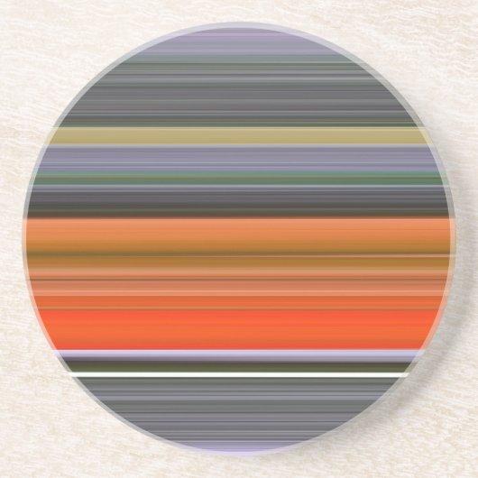 Dessous De Verre En Grès Abstrait n° 1 : orange et gris (Devant)