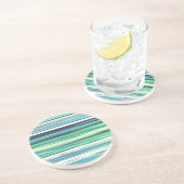 Dessous De Verre En Grès Abstrait n° 2 : bleu vert d'eau (Côté)