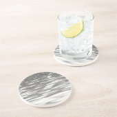 Dessous De Verre En Grès Abstrait n° 3 : brillant gris argenté (Côté)