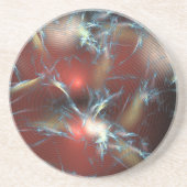 Dessous De Verre En Grès Abstrait Red Stoplight cassé (Devant)