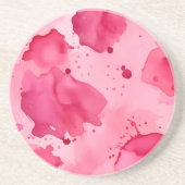 Dessous De Verre En Grès Abstrait rose sur rose (Devant)