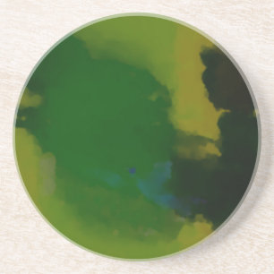 Dessous De Verre En Grès Abstrait vert créatif
