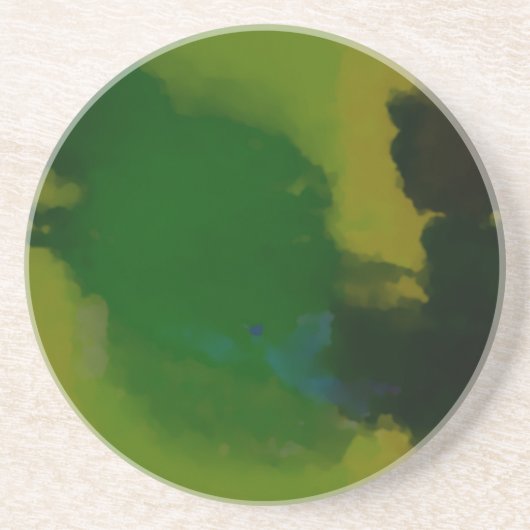 Dessous De Verre En Grès Abstrait vert créatif (Devant)