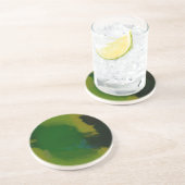 Dessous De Verre En Grès Abstrait vert créatif (Côté)