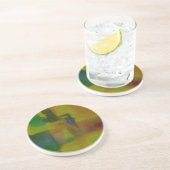 Dessous De Verre En Grès Abstrait vert moderne (Côté)